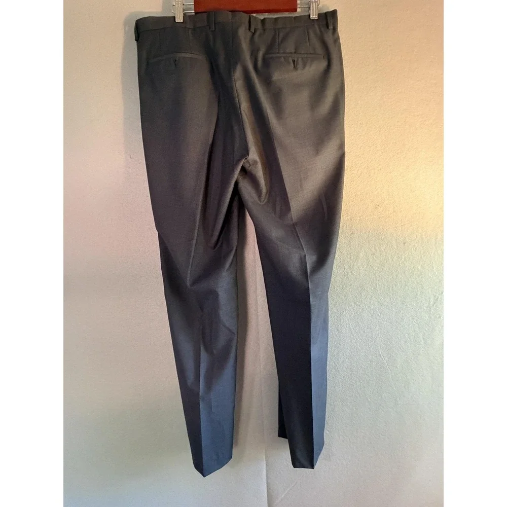 Hugo Boss Suit Mens 42 38x31 Gray Super 100 Wool 2 Piece Jacket Pants FLAWS